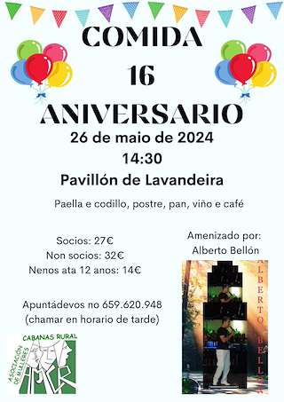 Comida XVII Aniversario de Cabanas Rural