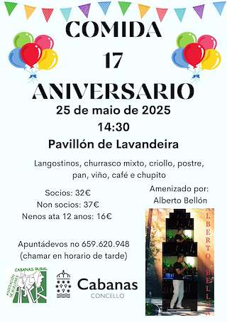 Fechas, información, programa, cartel, imágenes, mapa y ubicación de Comida XVII Aniversario de Cabanas Rural