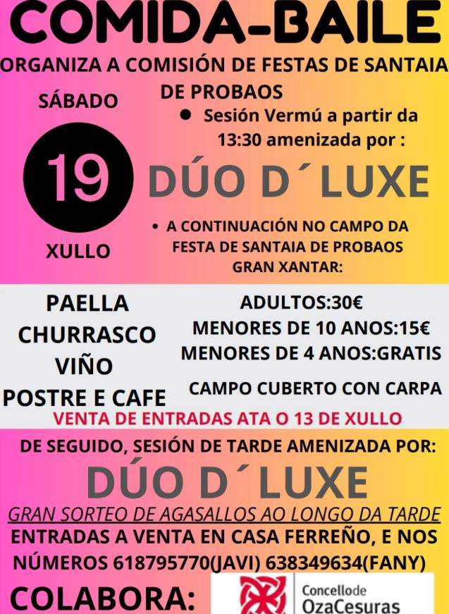 Comida - Baile de Santaia de Probaos  en Oza Cesuras