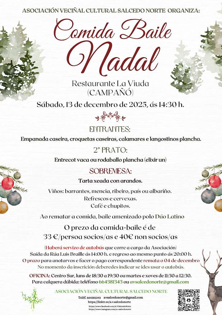 Comida Baile de Navidad de Salcedo Norte en Pontevedra