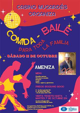 Fechas, información, programa, cartel, imágenes, mapa y ubicación de Comida - Baile Para Toda la Familia del Casino  (2025)  en  Mugardos