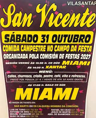Fechas, información, programa, cartel, imágenes, mapa y ubicación de Comida Campestre de San Vicente  (2026)  en  Vilasantar