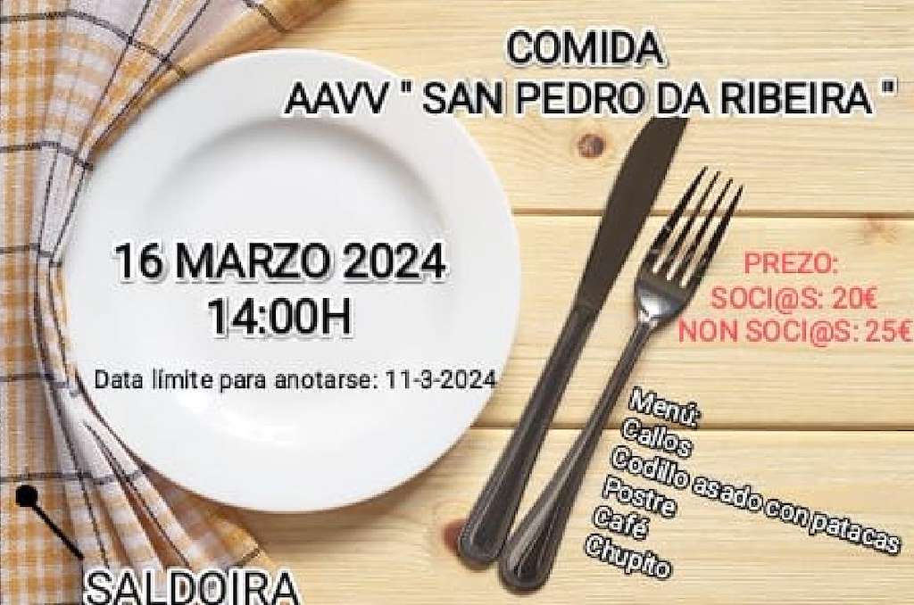 Comida da AAVV de San Pedro da Ribeira en A Pontenova