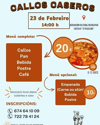 Fechas, información, programa, cartel, imágenes, mapa y ubicación de Comida de Callos Caseros  en  Salvaterra do Miño