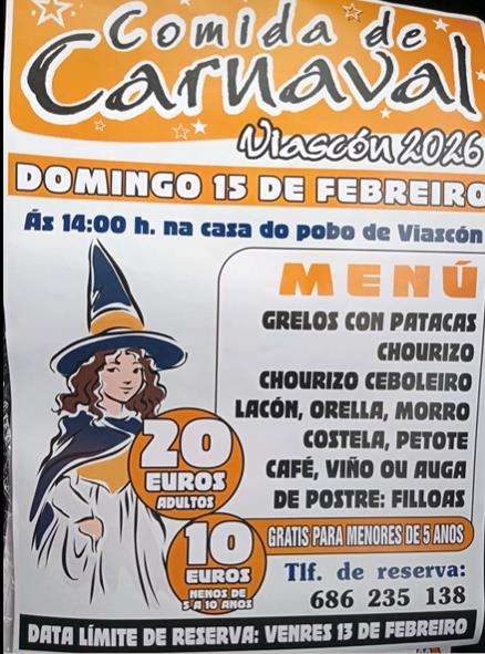 Comida de Carnaval de Viascón (2026) en Cerdedo-Cotobade