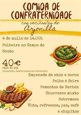 Fechas, información, programa, cartel, imágenes, mapa y ubicación de Comida de Confraternidade cos Veciños de Arjonilla (2026)  en  Padrón