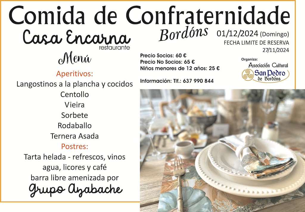 Comida de Confraternidade de Bordóns en Sanxenxo