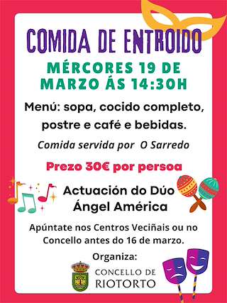 Fechas, información, programa, cartel, imágenes, mapa y ubicación de Comida de Entroido  en  Riotorto