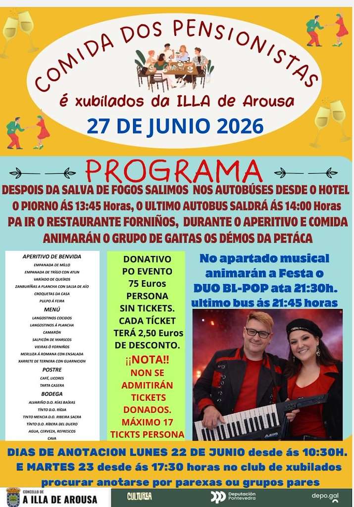 Comida de Fraternidade dos Pensionistas (2026) en A Illa de Arousa