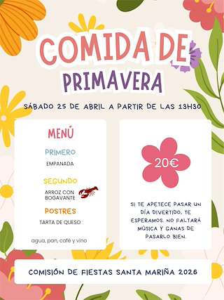 Fechas, información, programa, cartel, imágenes, mapa y ubicación de Comida de Primavera de Santa Mariña do Monte  (2026)  en  Ourense