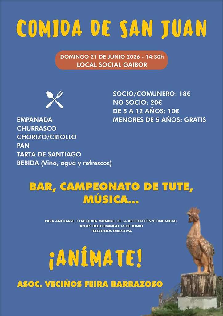 Comida de San Juan de Gaibor (2026) en Begonte