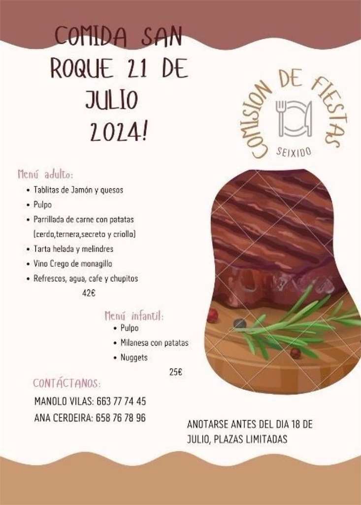 Comida de San Roque de Seixido en A Lama