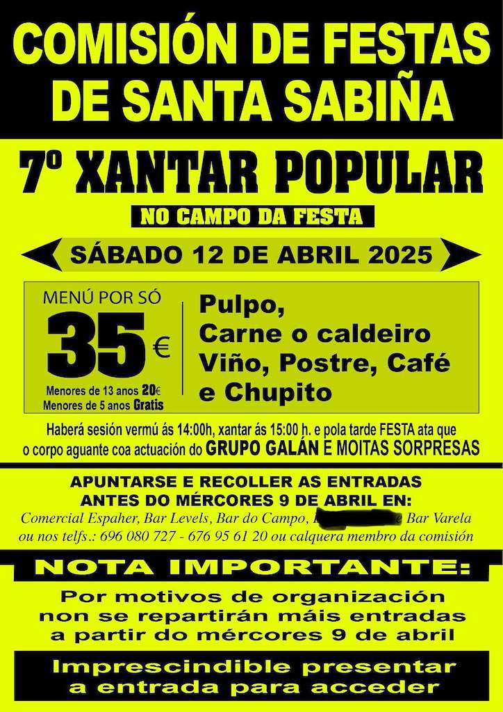 VII Comida de Santa Sabiña  (2025) en Santa Comba