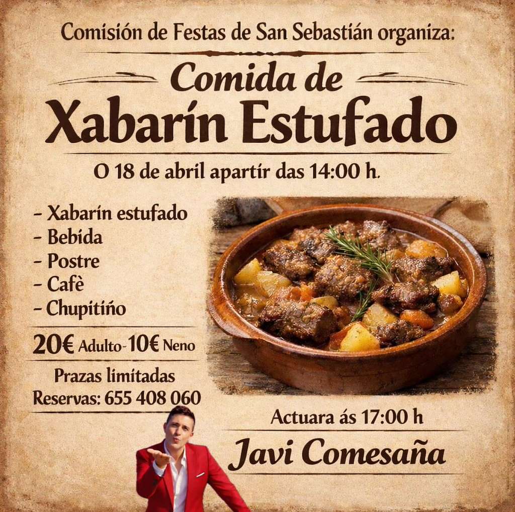 Comida de Xabarín Estufado de San Sebastián de Fragoselo en Vigo