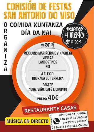 Fechas, información, programa, cartel, imágenes, mapa y ubicación de Comida del Día de la Madre de la Comisión de San Antonio do Viso  en  Redondela