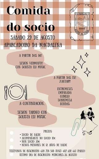 Fechas, información, programa, cartel, imágenes, mapa y ubicación de Comida do Socio da Magdalena (2026)  en  Ortigueira
