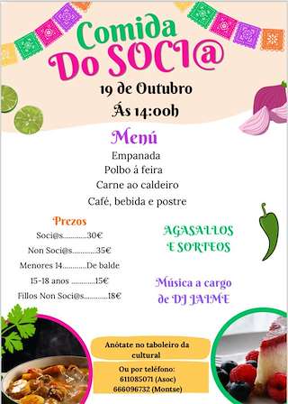 Fechas, información, programa, cartel, imágenes, mapa y ubicación de Comida do Socio de Guláns (2025)  en  Ponteareas
