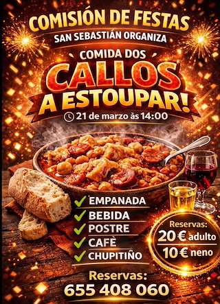 Fechas, información, programa, cartel, imágenes, mapa y ubicación de Comida dos Callos de San Sebastián de Fragoselo (2026)  en  Vigo