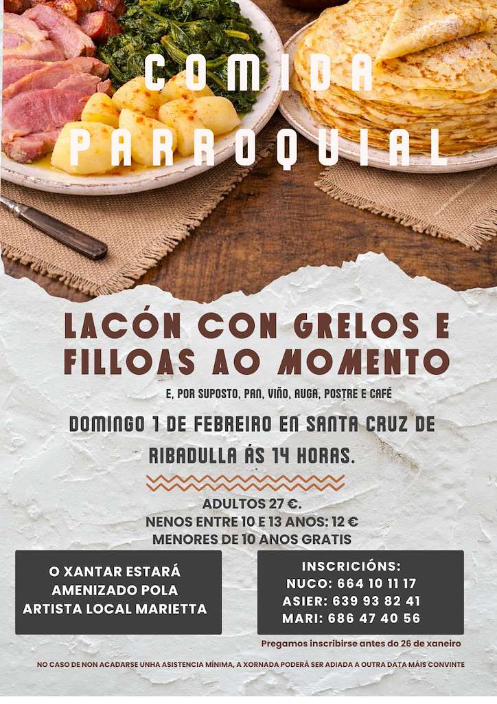 Comida Parroquial de Lacón con Grelos de Ribadulla (2026) en Vedra