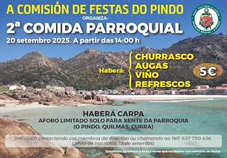 Fechas, información, programa, cartel, imágenes, mapa y ubicación de II Comida Parroquial de O Pindo  en  Carnota