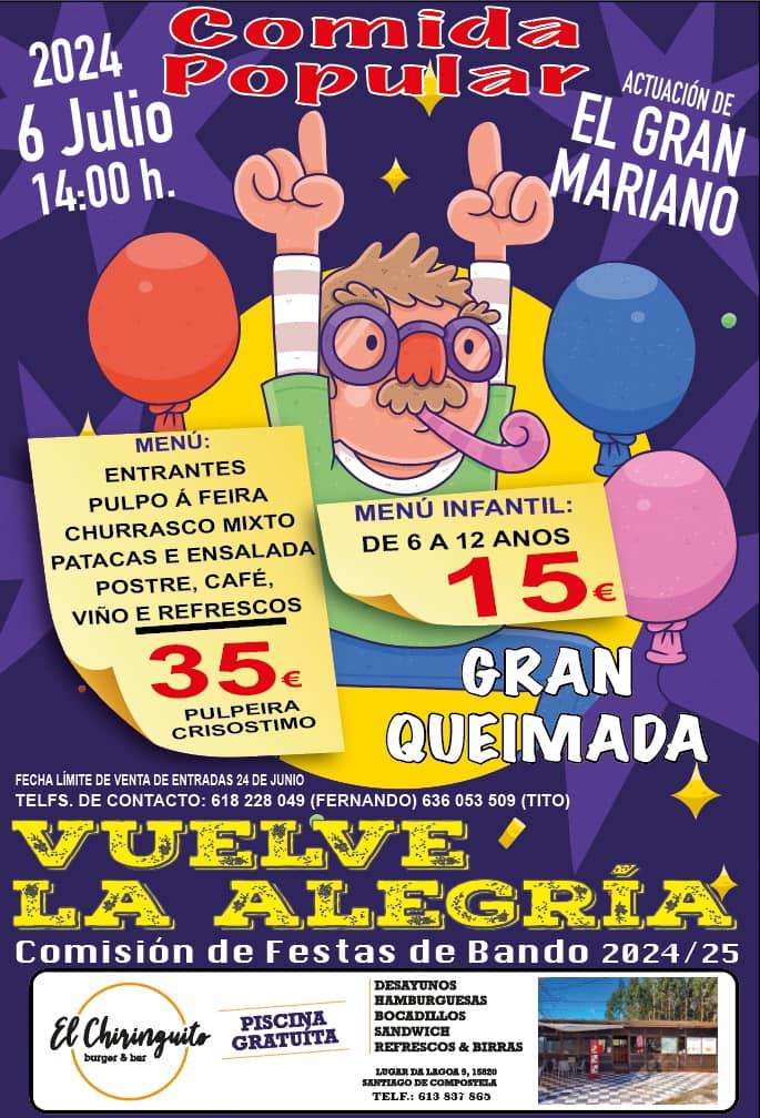 Comida Popular de Bando en Santiago de Compostela