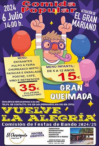 Fechas, información, programa, cartel, imágenes, mapa y ubicación de Comida Popular de Bando  en  Santiago de Compostela