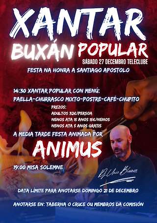 Fechas, información, programa, cartel, imágenes, mapa y ubicación de Comida Popular de Buxán (2025)  en  Val do Dubra