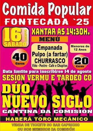 Fechas, información, programa, cartel, imágenes, mapa y ubicación de Comida Popular de Fontecada  en  Santa Comba