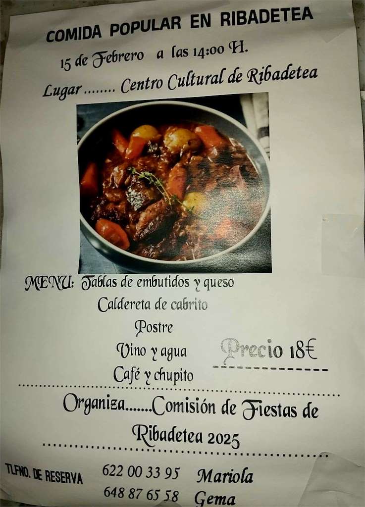 Comida Popular de Ribadetea en Ponteareas