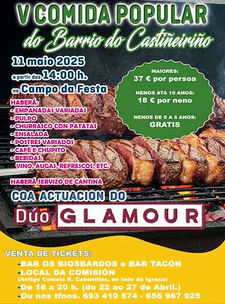 Fechas, información, programa, cartel, imágenes, mapa y ubicación de V Comida Popular do Barrio do Castiñeiriño  en  Santiago de Compostela