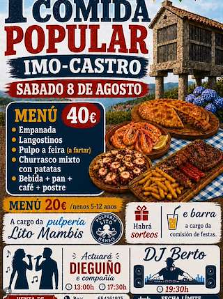 Fechas, información, programa, cartel, imágenes, mapa y ubicación de I Comida Popular Imo-Castro (2026)  en  Dodro