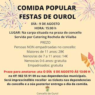 Fechas, información, programa, cartel, imágenes, mapa y ubicación de Comida Popular  en  Ourol