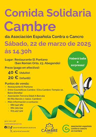 Fechas, información, programa, cartel, imágenes, mapa y ubicación de Comida Solidaria   en  Cambre