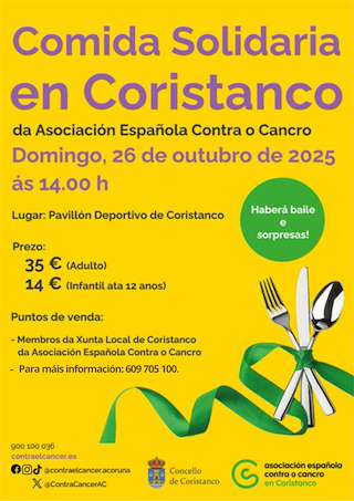 Fechas, información, programa, cartel, imágenes, mapa y ubicación de Comida Solidaria (2025)  en  Coristanco