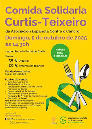 Fechas, información, programa, cartel, imágenes, mapa y ubicación de Comida Solidaria (2025)  en  Curtis