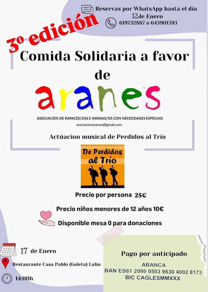 III Comida Solidaria de Aranes en Lalín