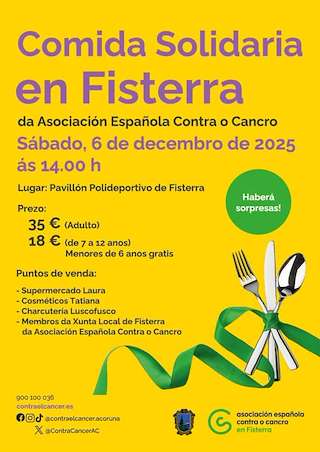 Fechas, información, programa, cartel, imágenes, mapa y ubicación de Comida Solidaria (2025)  en  Fisterra