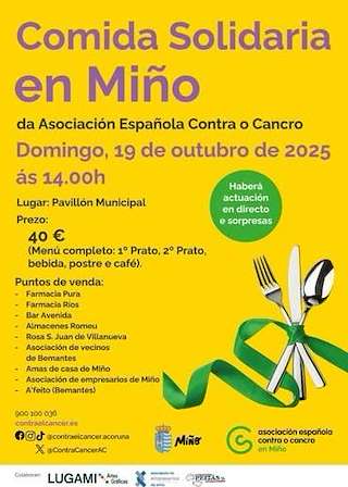 Fechas, información, programa, cartel, imágenes, mapa y ubicación de Comida Solidaria  (2025)  en  Miño
