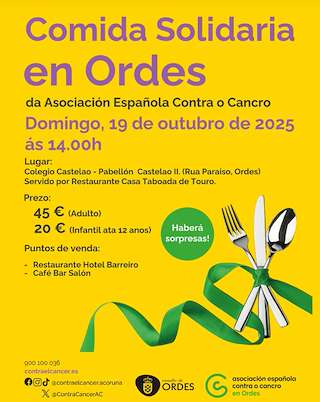 Fechas, información, programa, cartel, imágenes, mapa y ubicación de Comida Solidaria (2025)  en  Ordes