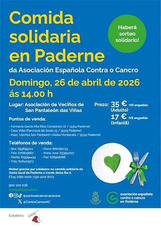 Fechas, información, programa, cartel, imágenes, mapa y ubicación de Comida Solidaria (2026)  en  Paderne