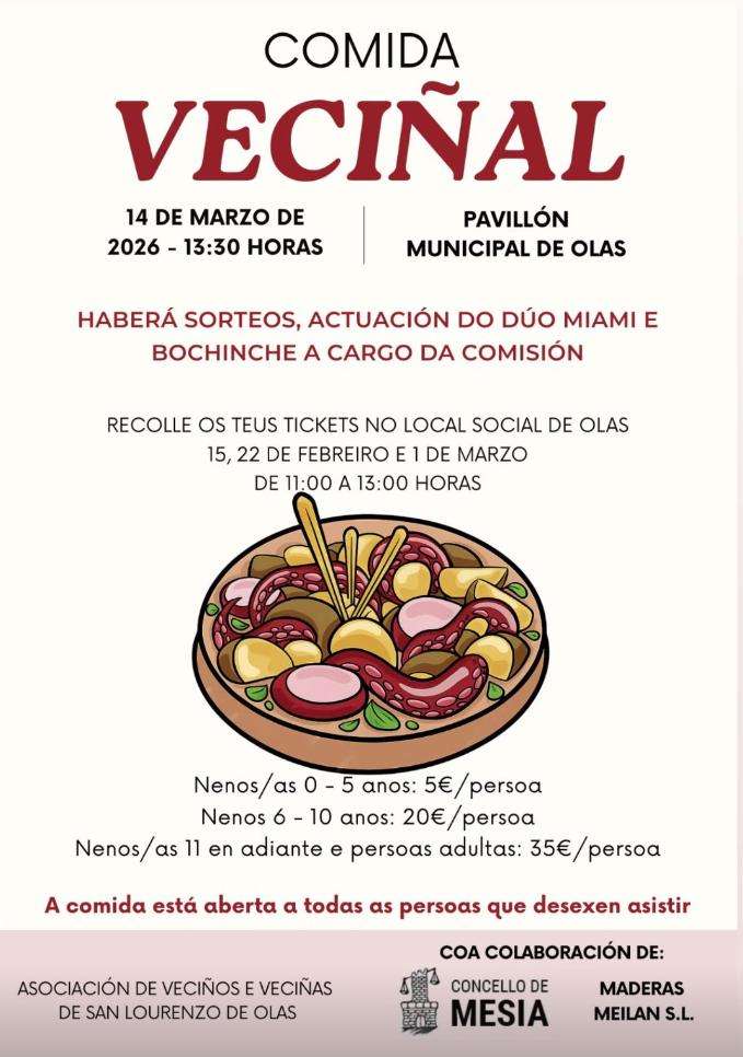 Comida Veciñal de Olas  en Mesía