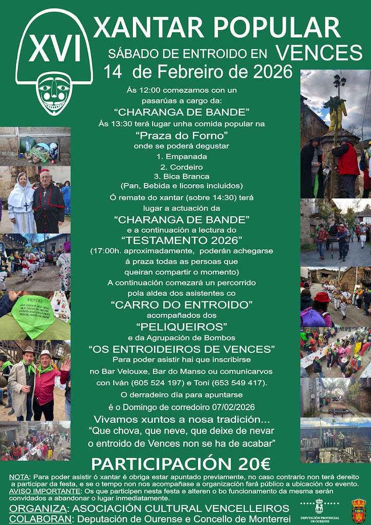 XVI Comida y Carnaval de Vences  (2026) en Monterrei