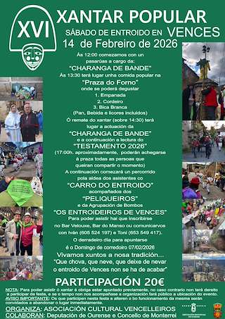 Fechas, información, programa, cartel, imágenes, mapa y ubicación de XVI Comida y Carnaval de Vences  (2026) en Monterrei