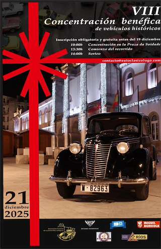 Fechas, información, programa, cartel, imágenes, mapa y ubicación de VIII Concentración Benéfica de Vehículos Históricos (2025)  en  Lugo