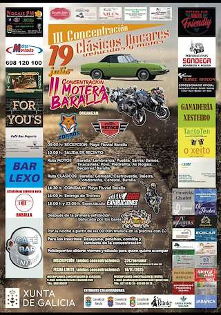 Fechas, información, programa, cartel, imágenes, mapa y ubicación de III Concentración Clásicos Ancares - II Concentración Motera Baralla