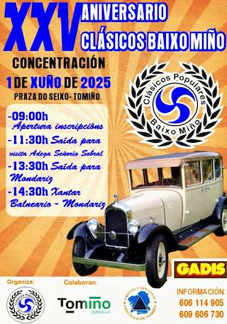 Fechas, información, programa, cartel, imágenes, mapa y ubicación de XXV Concentración Clásicos Baixo Miño  en  Tomiño