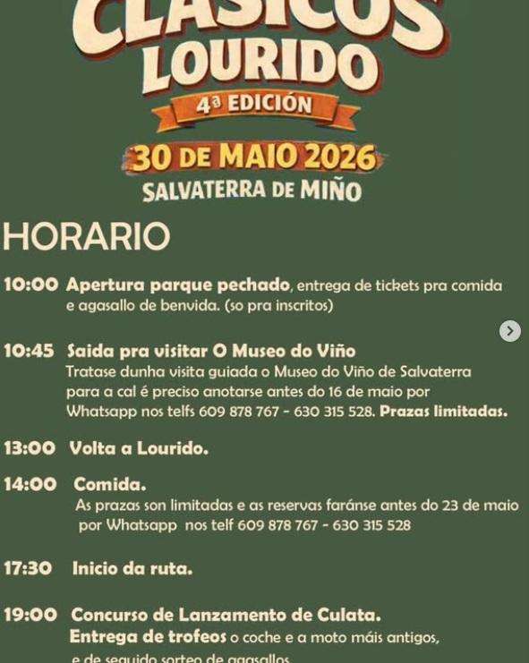 IV Concentración Clásicos de Lourido (2026) en Salvaterra do Miño