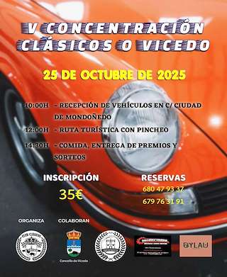 Fechas, información, programa, cartel, imágenes, mapa y ubicación de V Concentración Coches Clásicos (2025)  en  O Vicedo
