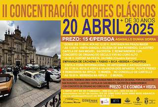 Fechas, información, programa, cartel, imágenes, mapa y ubicación de II Concentración de Coches Clásicos  en  Celanova