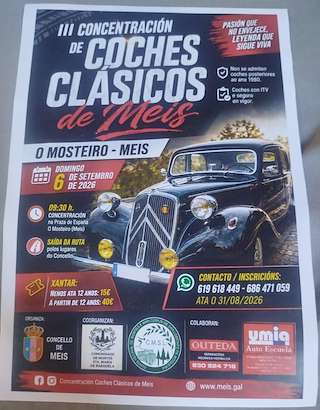 Fechas, información, programa, cartel, imágenes, mapa y ubicación de III Concentración de Coches Clásicos  (2026) en Meis
